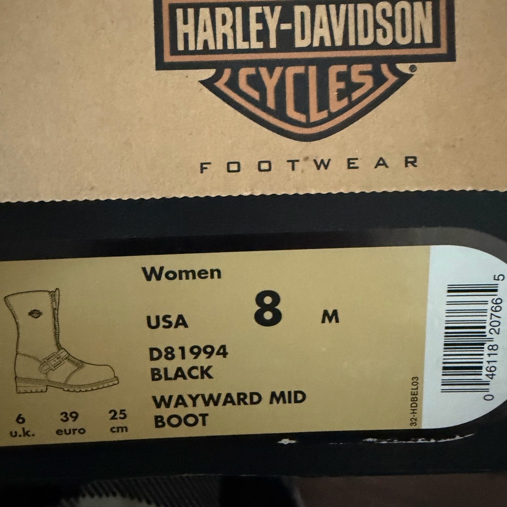Harley-Davidson Black Wayward Mid Boots - Picture 3 of 3